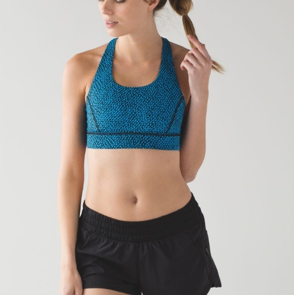 Lululemon Circuit Breaker Bra Scatter Star Beach Blanket Blue Black - Picture 3 of 8